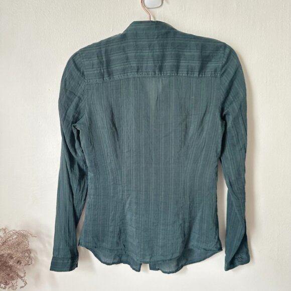 Moda International dark green long-sleeve blouse - Picture 3 of 6